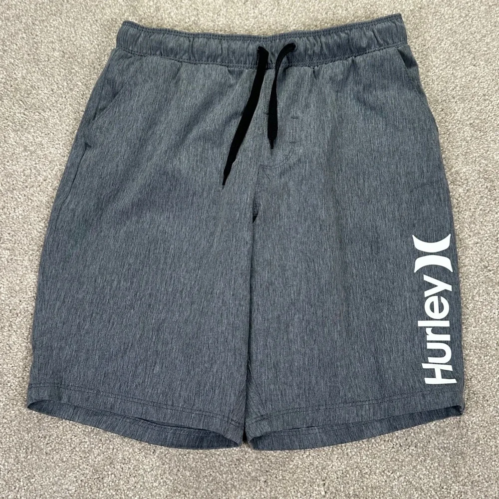 Hurley Kids Youth 10/12 Hybrid Shorts Grey Heathered Drawstring Surf Skate
